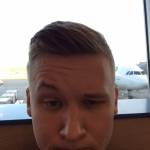 My face was excited before the flight to Warsaw. The plane behind has the same thoughts.
