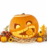 Halloween pumpkins isolated on white background