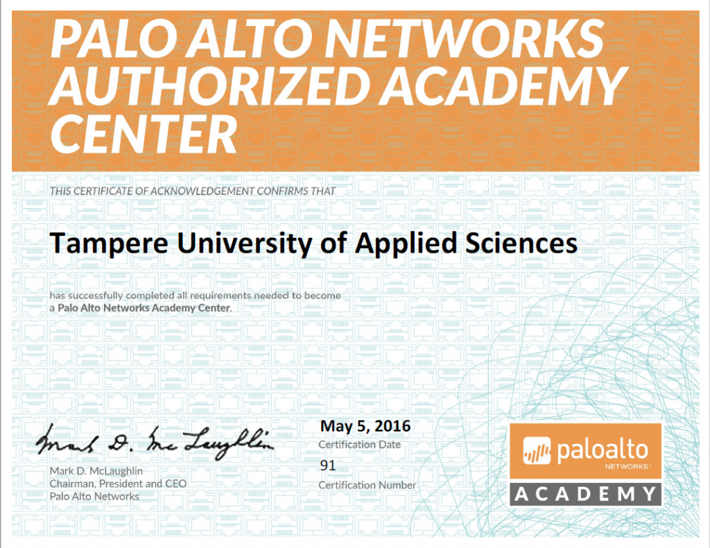 Palo Alto Networks Academy Certification