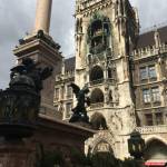 The “Glockenspiel” in the tower of the new city hall at Marienplatz