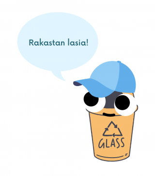 Palvelukonseptin tuote: puhuva roska-astia