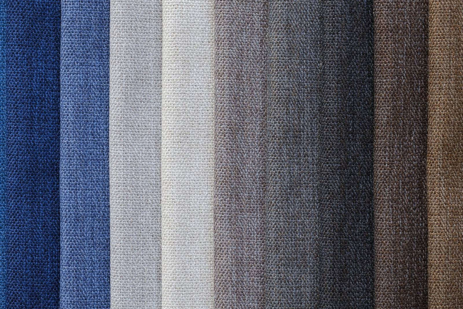 Fabrics in different colors.