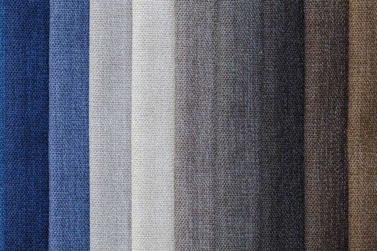 Fabrics in different colors.