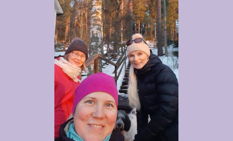 Kuvassa Päivi Puutio, Ella Kallio ja Tarja Heinonen