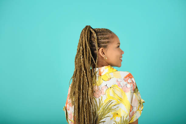 a woman with braided hair