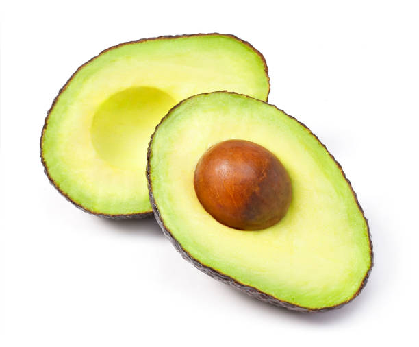 an avocado cut in half