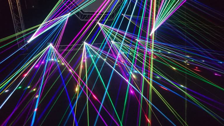 Lightshow in the dark.