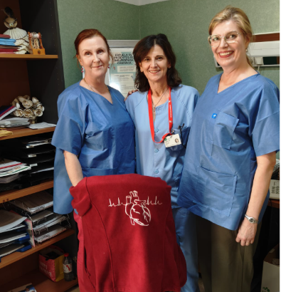 In the center, Concepcion Cruzado at work as a specialist nurse in the heart failure clinic at Virgen de la Victoria Hospital.