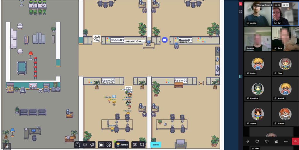 View on a remote World Cafe in WorkAdventure 