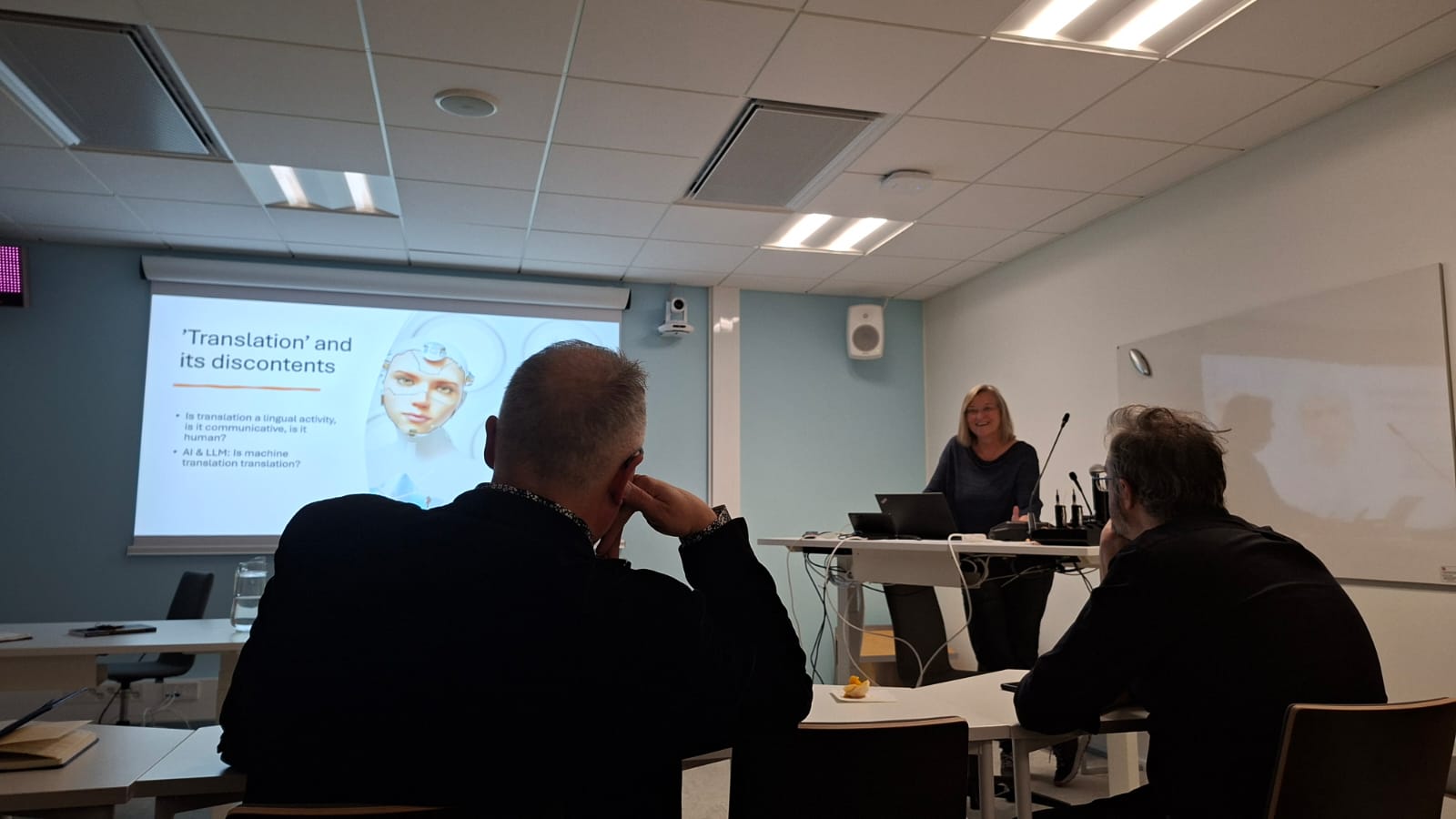 a lecturer presenting