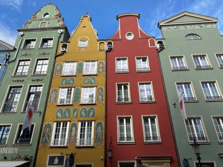 Traditional colorful city buildings
