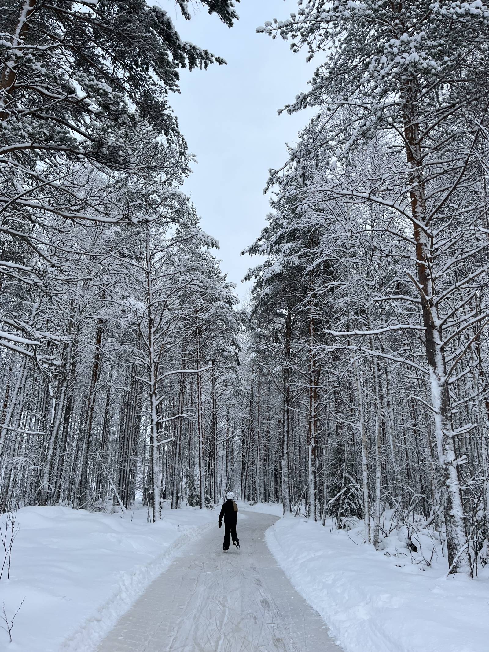 Ice skating in winter in Finland