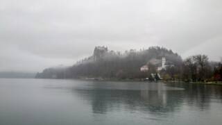 Foggy weather at Lake Bled