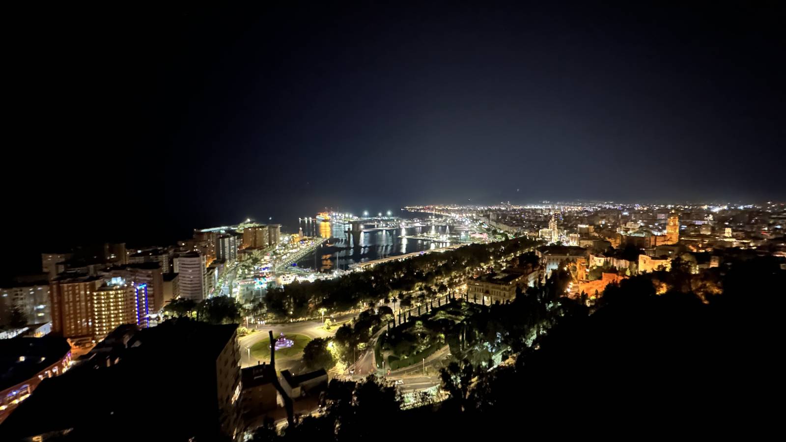 Malaga at night
