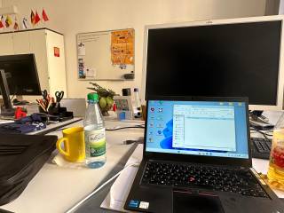 an office desk in the international office of THWS
