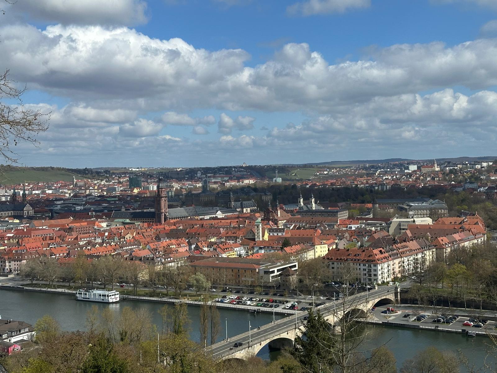 a skyline view of Würzburg in dailylight