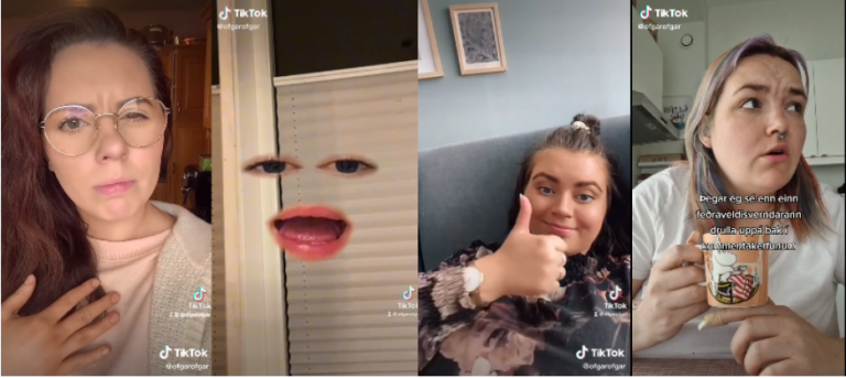 Kuvakaappauksia Tiktokista.