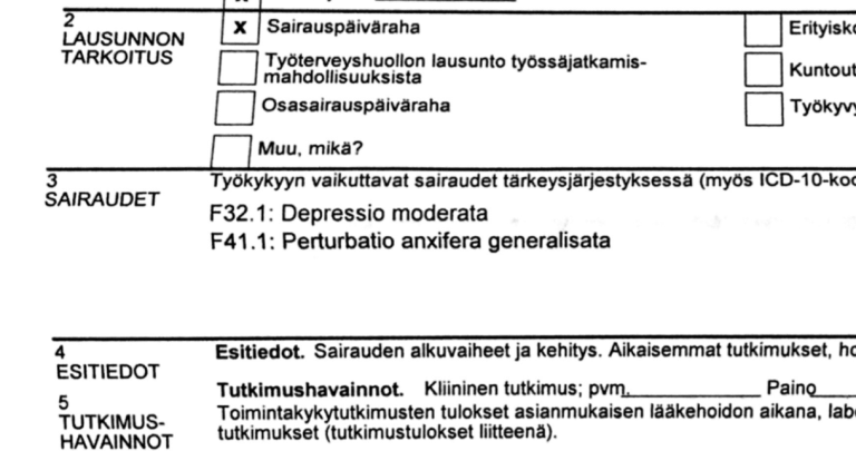 lääkärinlausunto