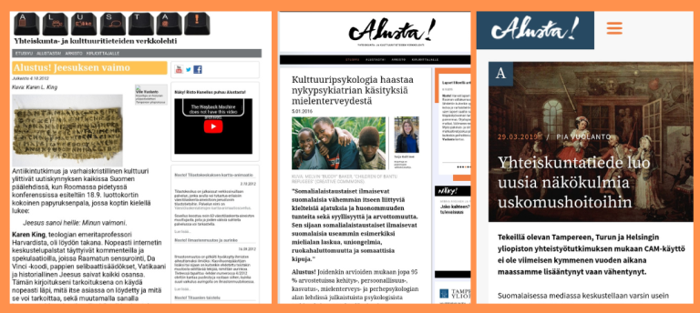 alusta verkkojulkaisu
