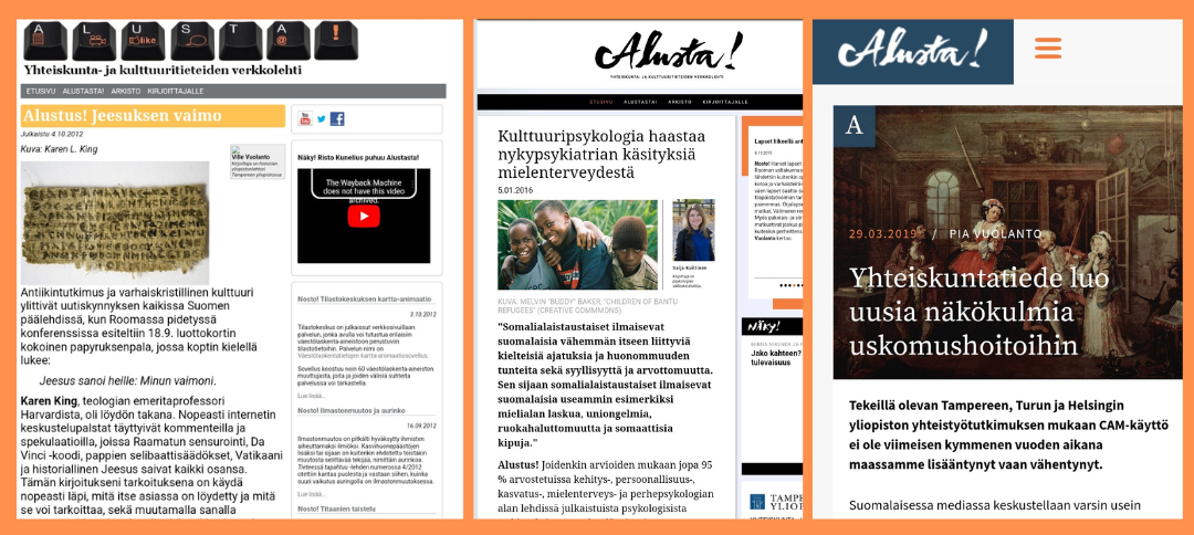 alusta verkkojulkaisu