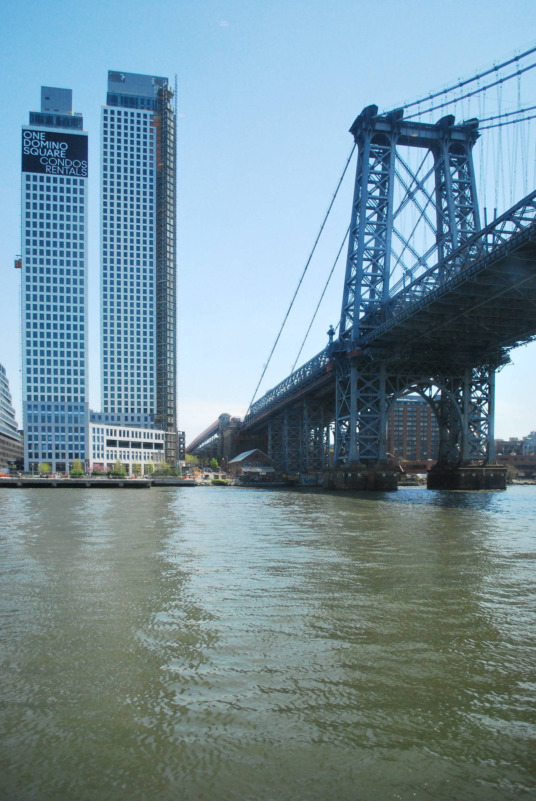 Another Greenpoint's waterfront neighbour - Williamsburg's luxury condominium towers and Williamsburg Bridge