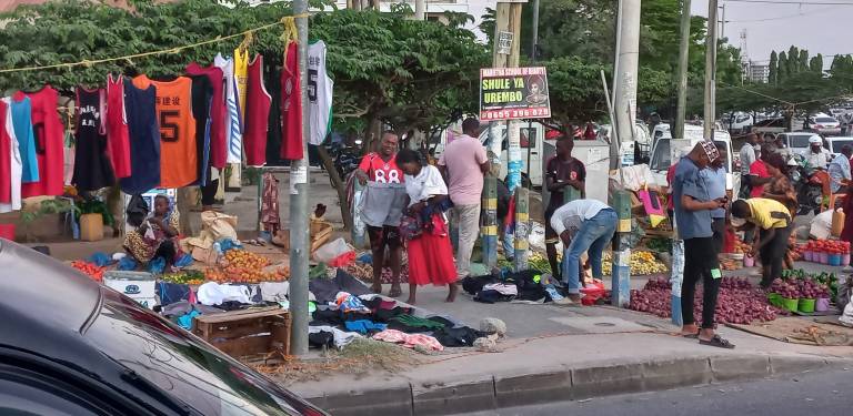 Informal street market in Dar es Salaam.
