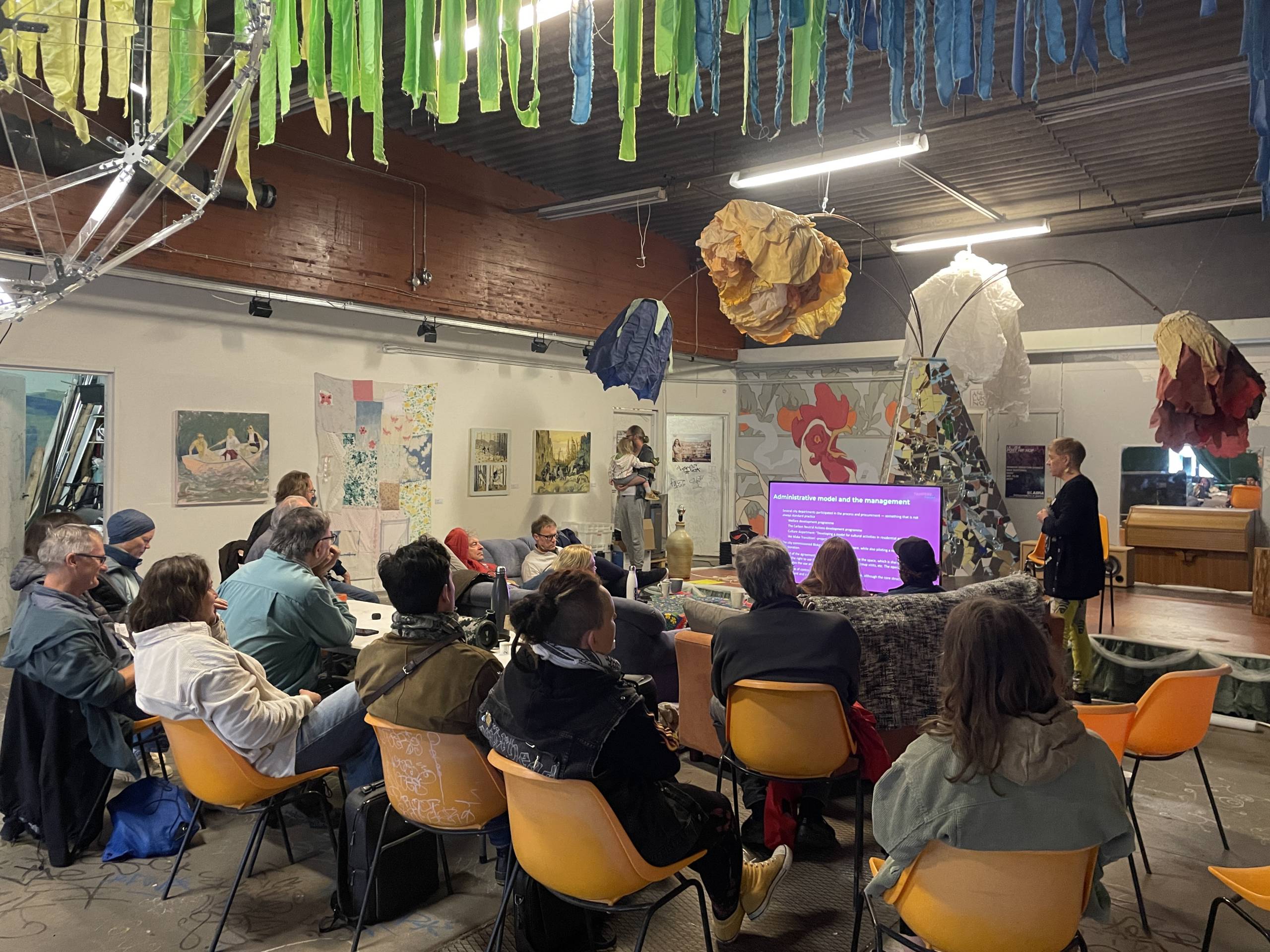 People listening to a presentation