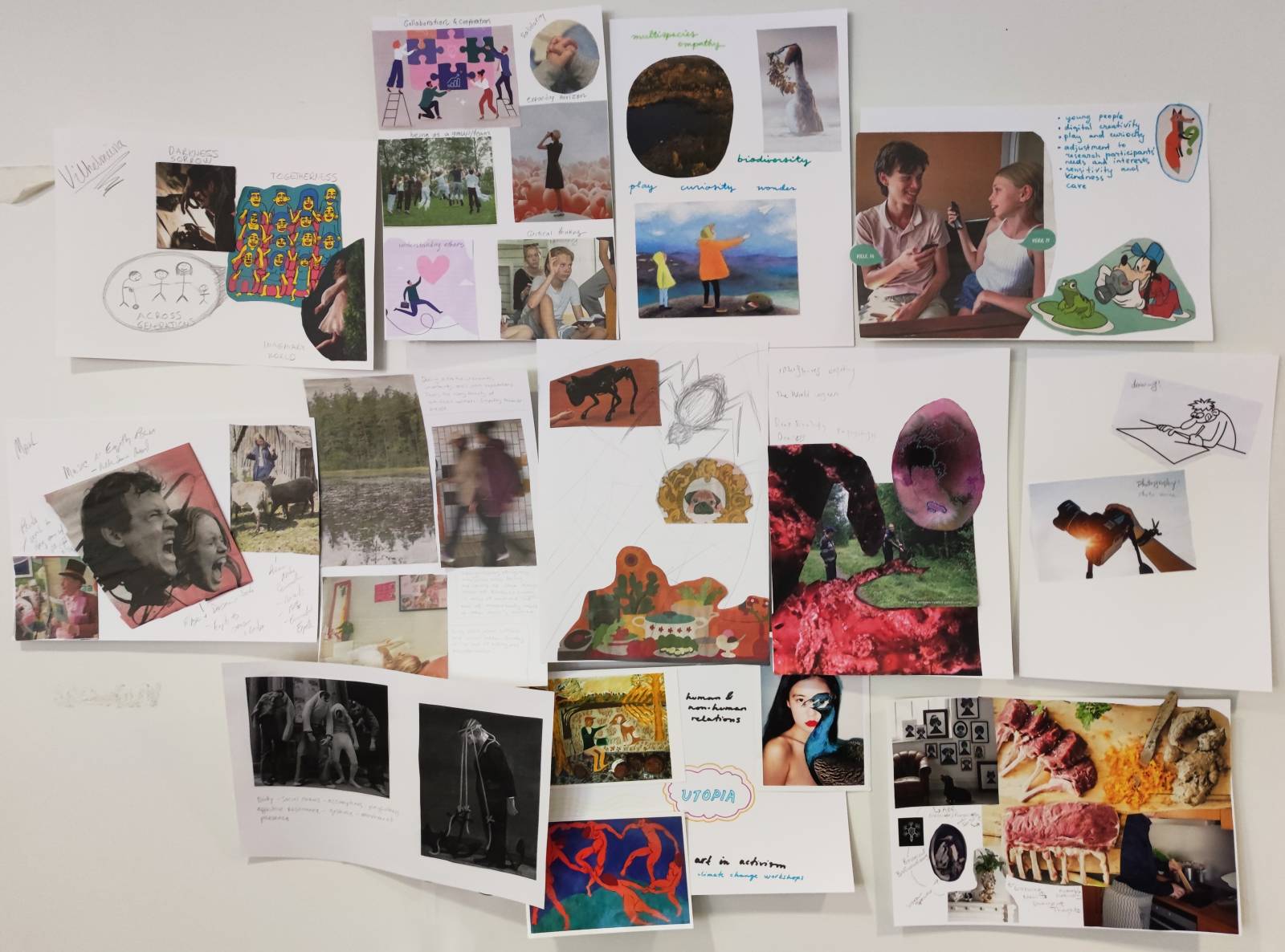 Photos and drawings on empathy.