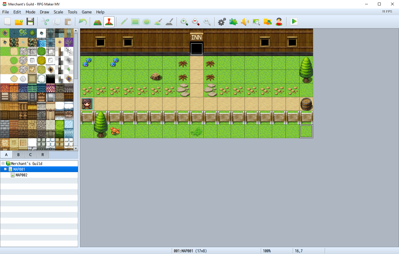 A level editor in RPG Maker
