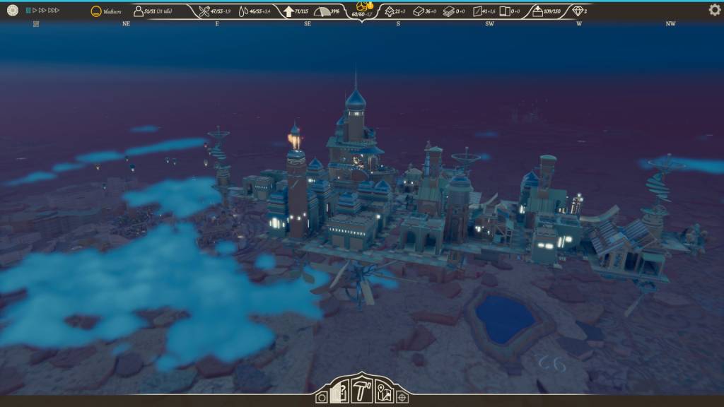 flying city by night