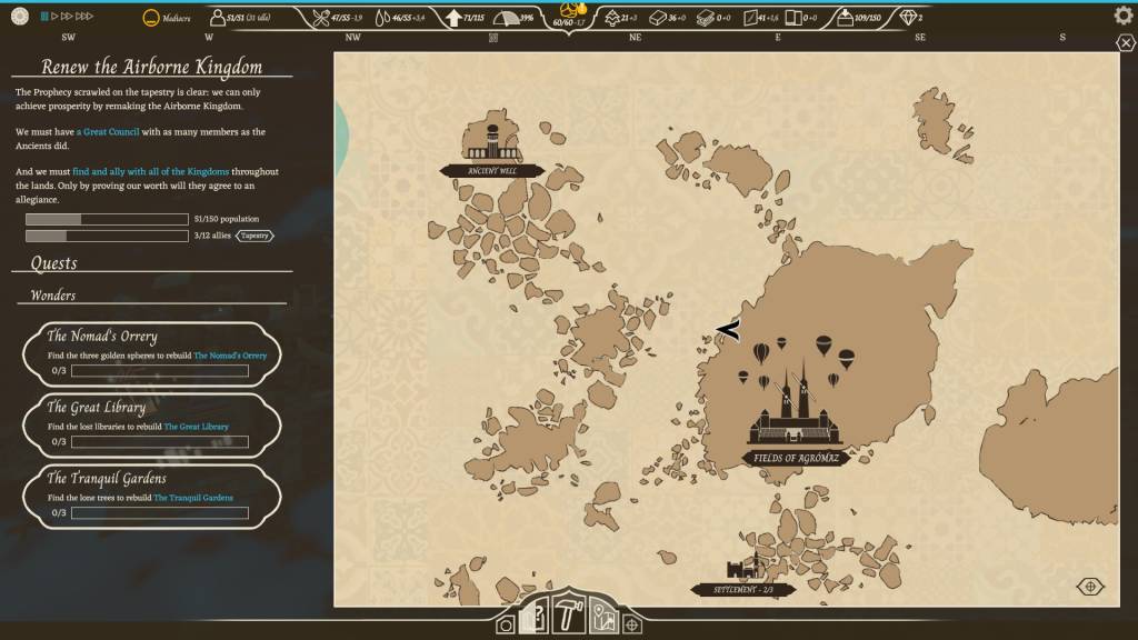 airborne kingdom game map and quests