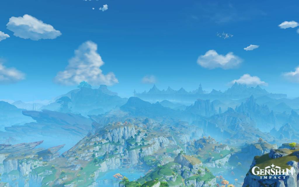 vast landscape with mountains and lakes