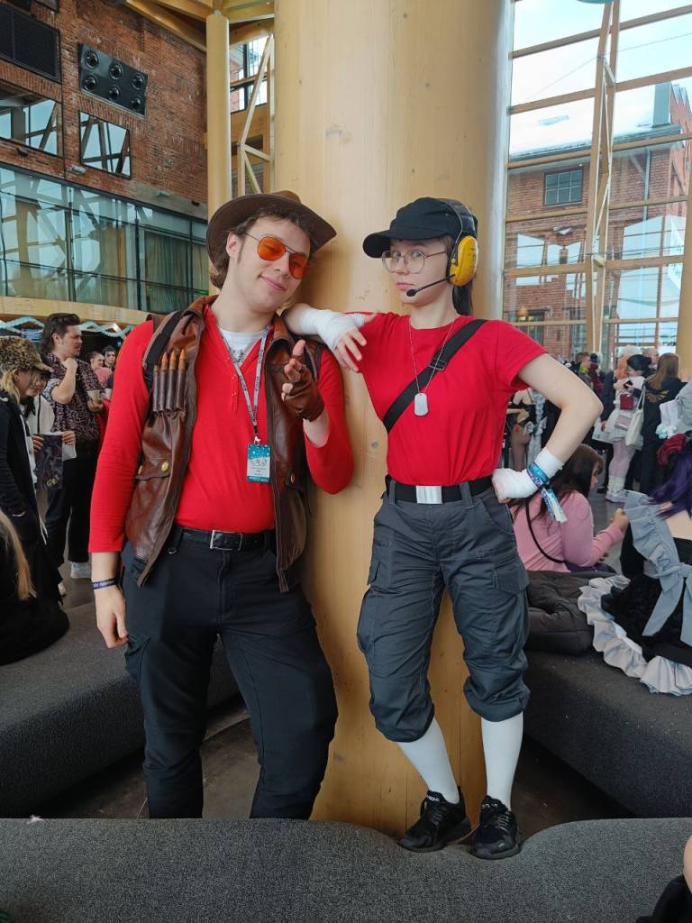 Cosplayers posing