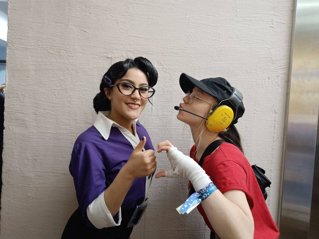 Cosplayers posing