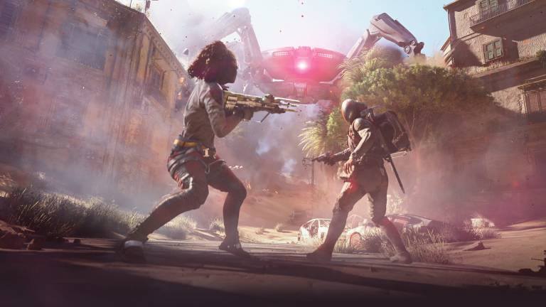 Screenshot with two characters in front of the screen