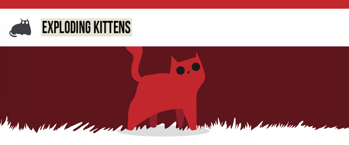 Exploding Kittens Cover. Name and logo. Taking from https://www.explodingkittens.com/