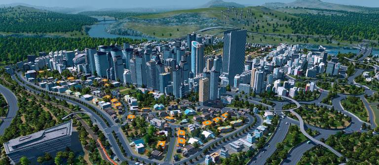 bird's eye view of a city with varying distinct areas