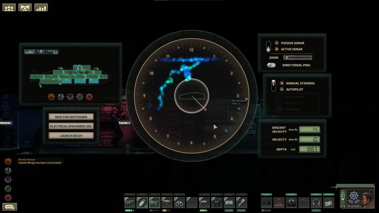 view of sonar navigation console