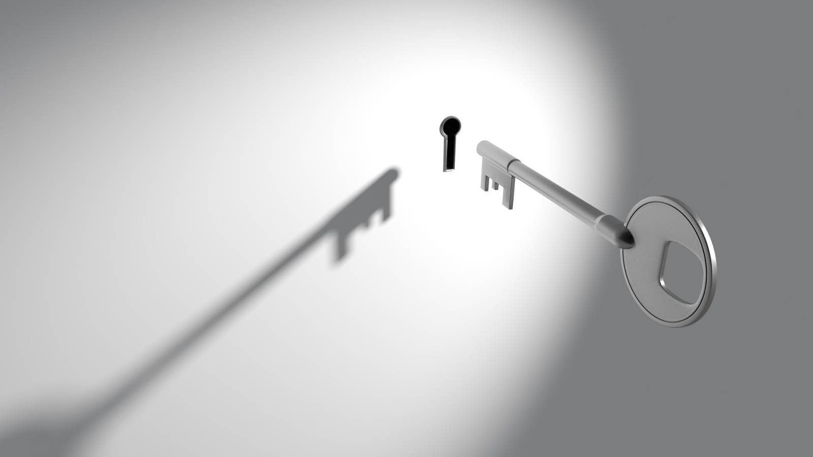 Key going into the keyhole.