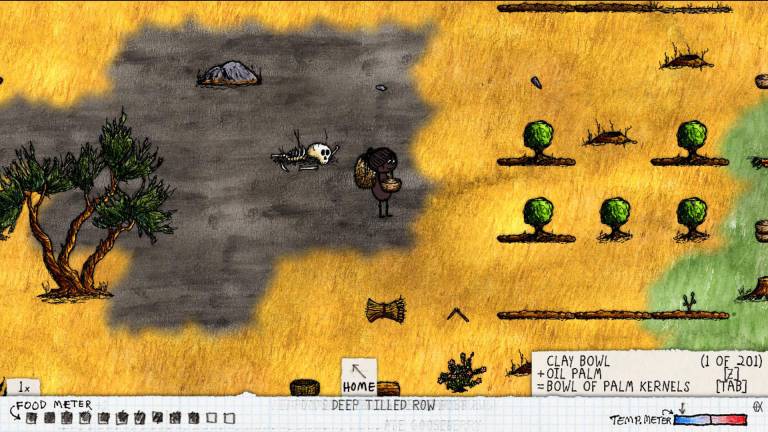 A young player character tending to a berry farm.