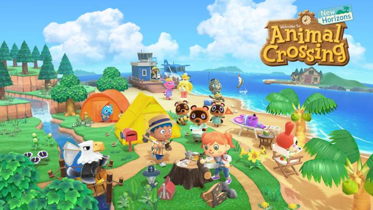 paths and plants. In the upper right corner there is the Animal Crossing™: New Leaf logo.