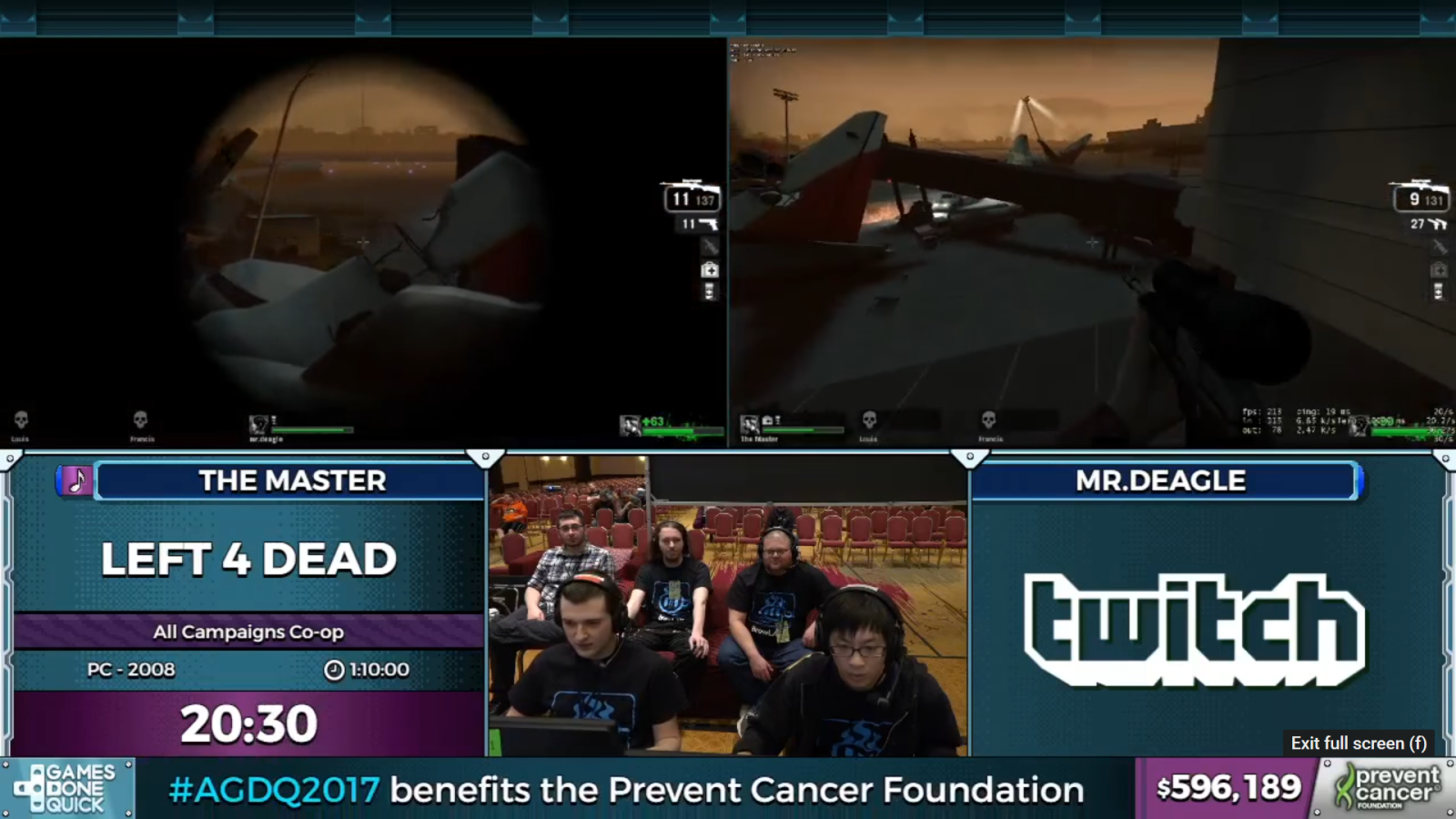 Runners The Master and Mr. Deagle are running Left 4 Dead at Awesome Games Done Quick 2017 event.