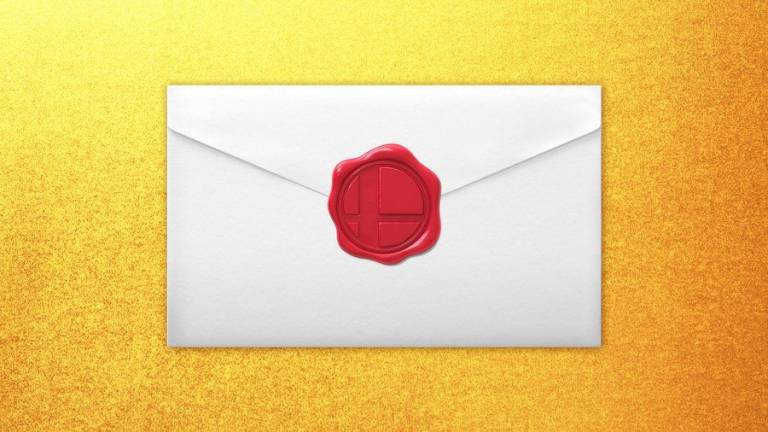 An invitation letter with a red seal on yellow background