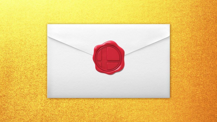 An invitation letter with a red seal on yellow background