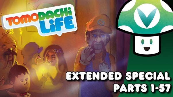 Youtube thumbnail with the Vinesauce mushroom icon and fanart of various Vinesauce characters.
