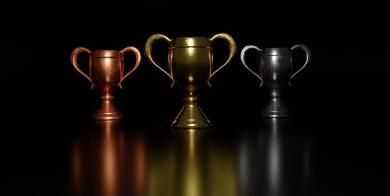 Three trophies