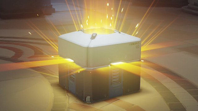 A loot box opening with light coming from it