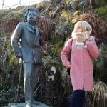 Posing next to statue of Edvard Grieg. He was a small man!