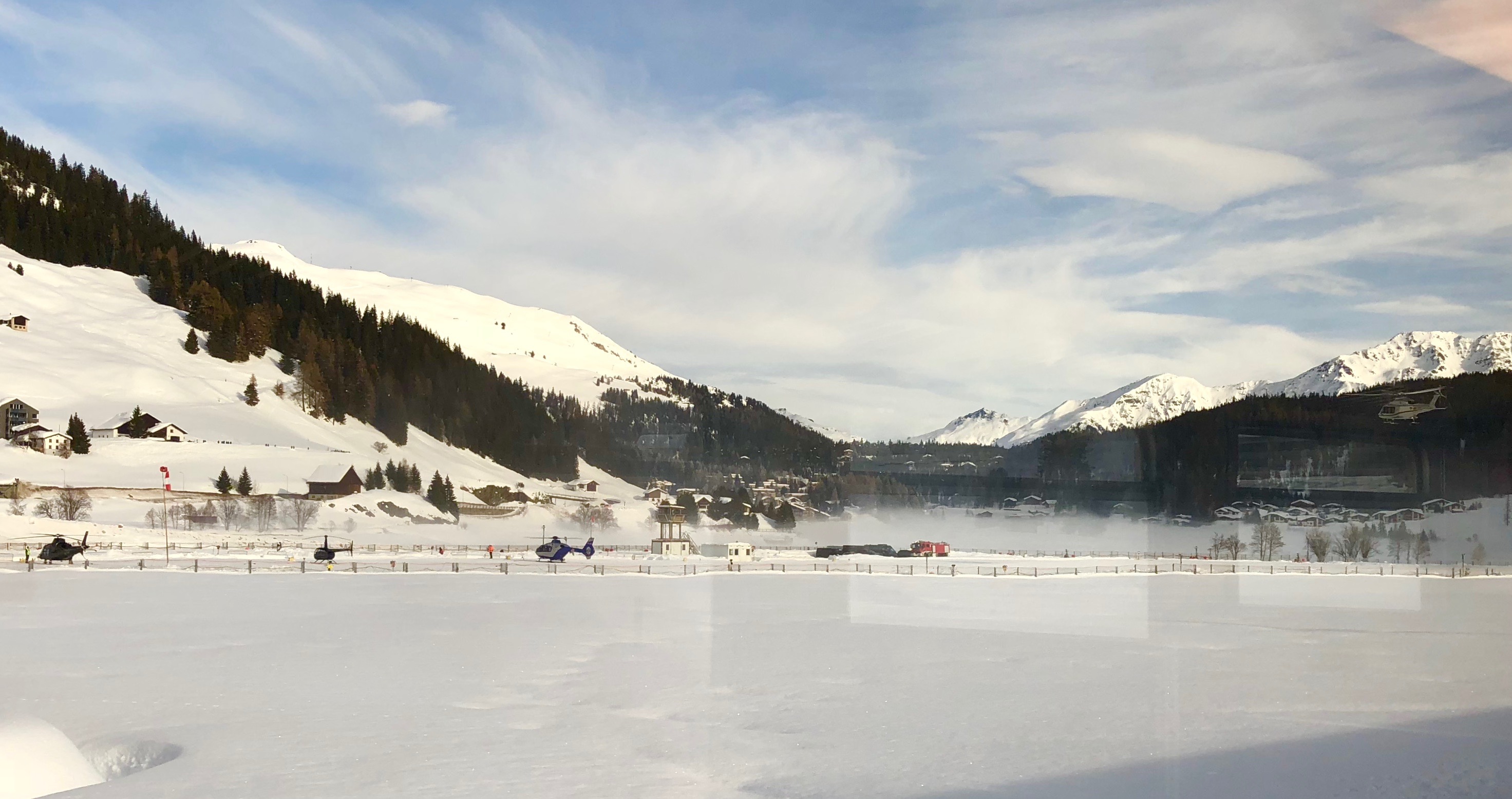 Helicopters in Davos