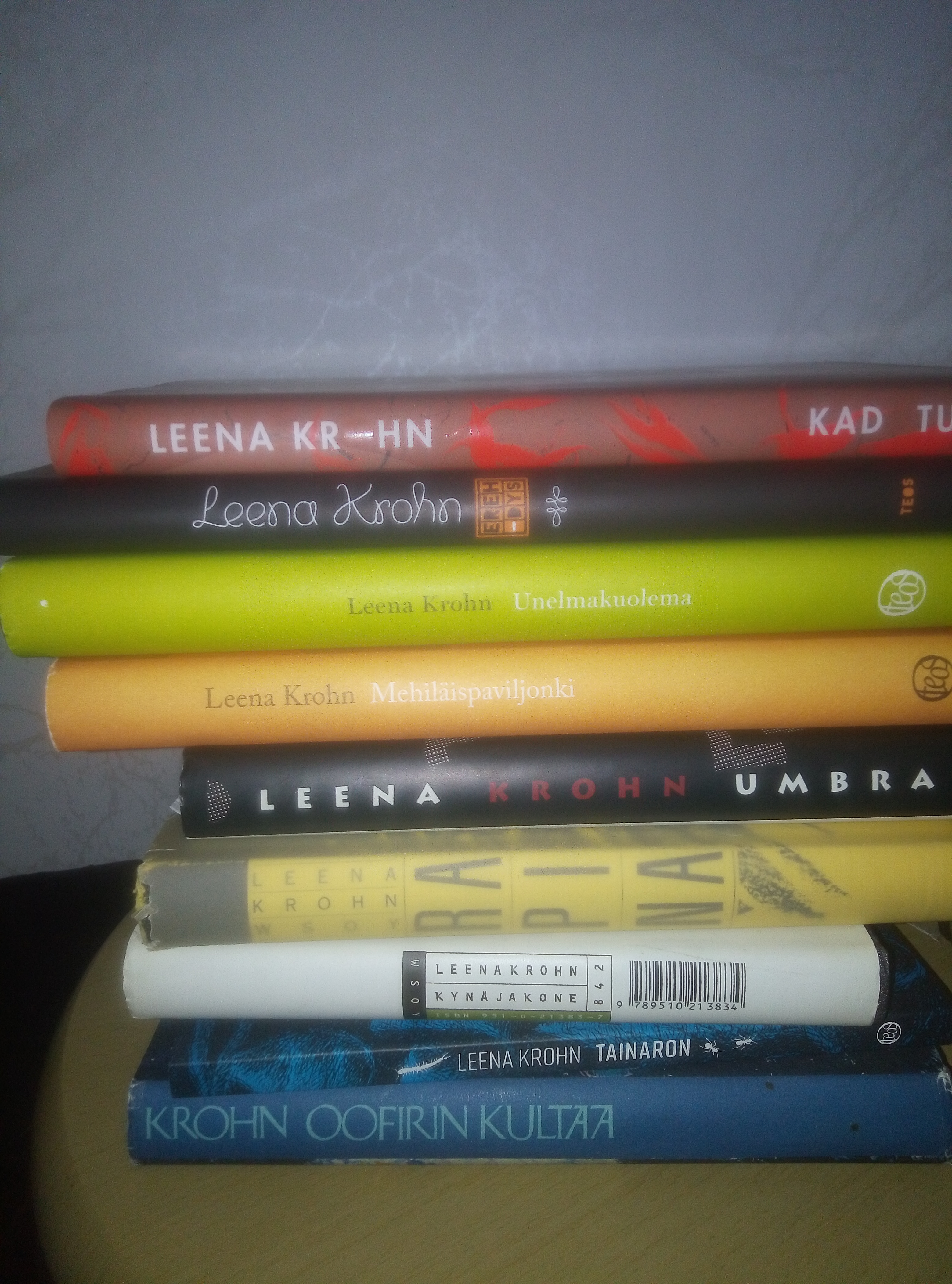 Pino Leena Krohnin kirjoja.